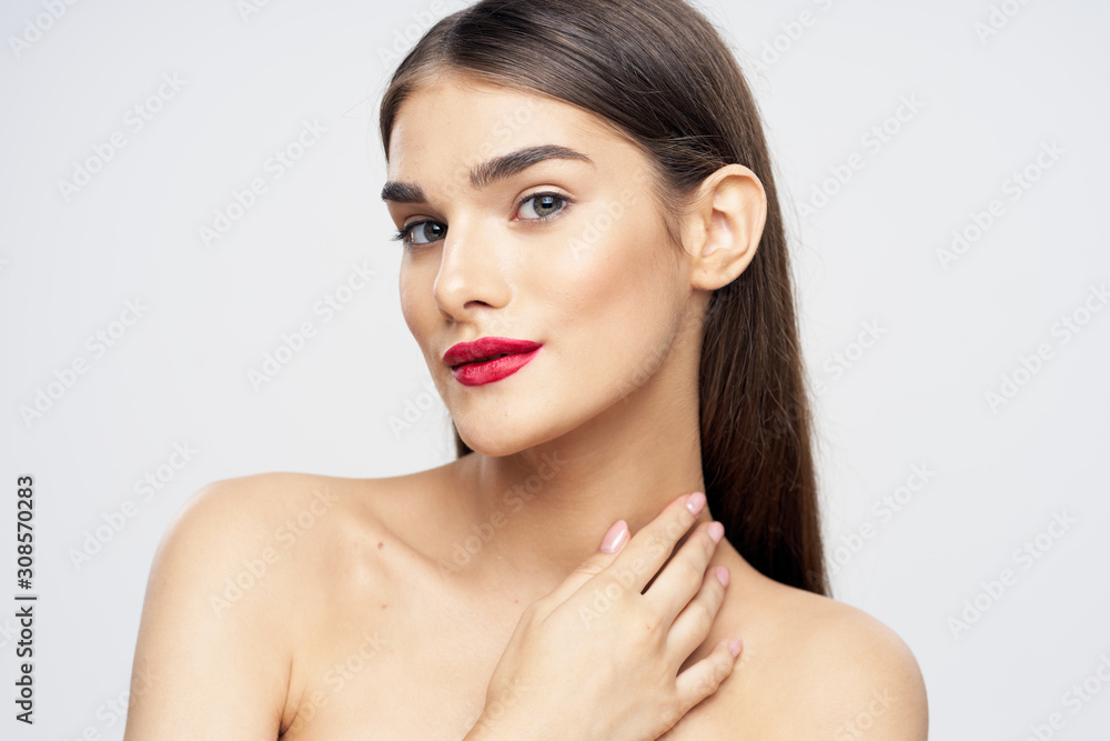 beautiful woman bare shoulders clean skin beautiful woman bare shoulders clean skin
