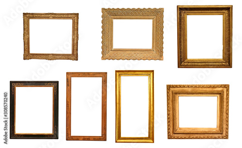 antique isolated golden frame pictures