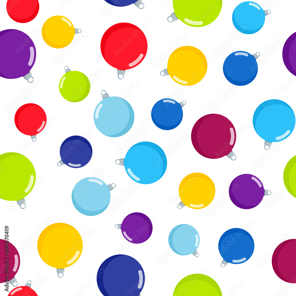 Holiday colorful seamless pattern with christmas balls. Holiday colorful seamless pattern with christmas balls.