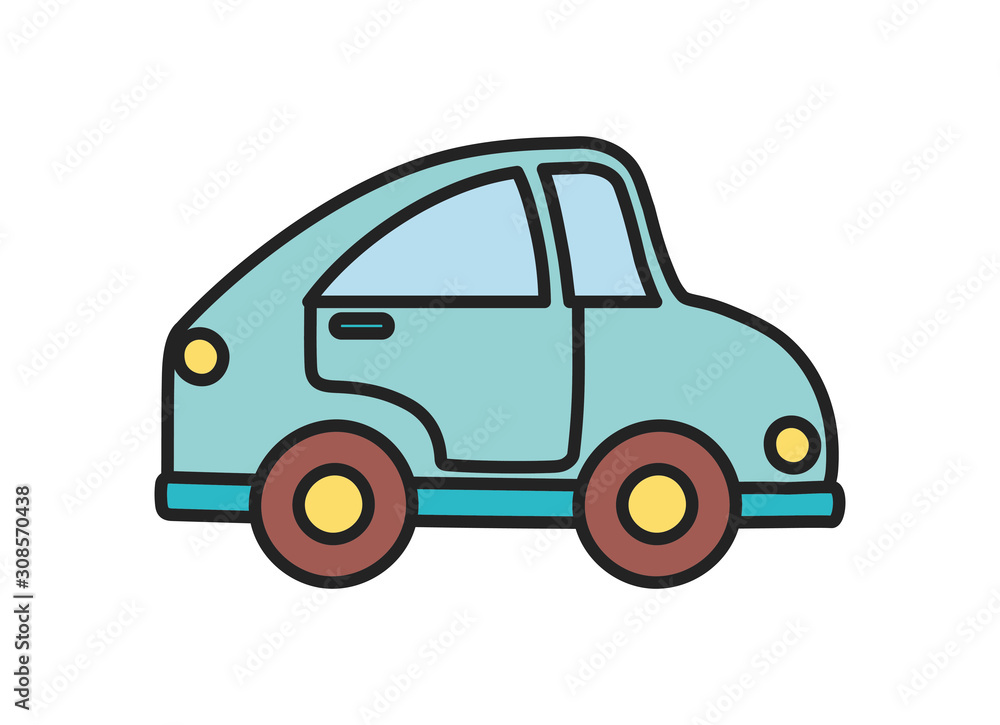 kids toy, blue car transport plastic icon
