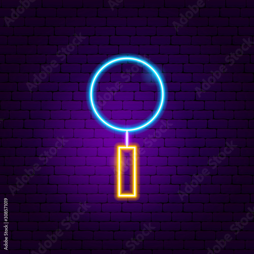 Magnifying Glass Neon Sign