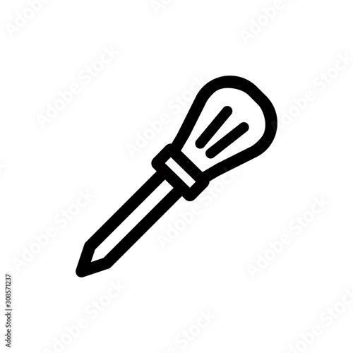 Sharp Awl Tool vector icon. filled flat sign for mobile concept and web design. Handle awl glyph icon. Symbol, logo illustration. Vector graphics