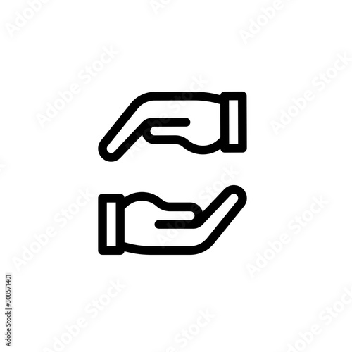 Two hands icon, vector illustration. Flat design style. vector two hands icon illustration isolated on white background, two hands icon Eps10. two hands icons graphic design vector symbols.