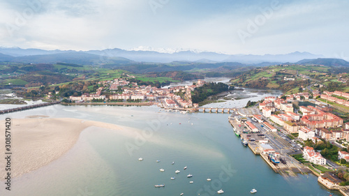 aerial view of san vicente de la barquera town, Spain © jon_chica