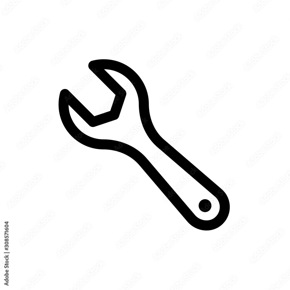 Wrench Icon - Vector, Sign and Symbol for Design, Presentation, Website or Apps Elements. Wrench Icon - Vector, Sign and Symbol for Design, Presentation, Website or Apps Elements.