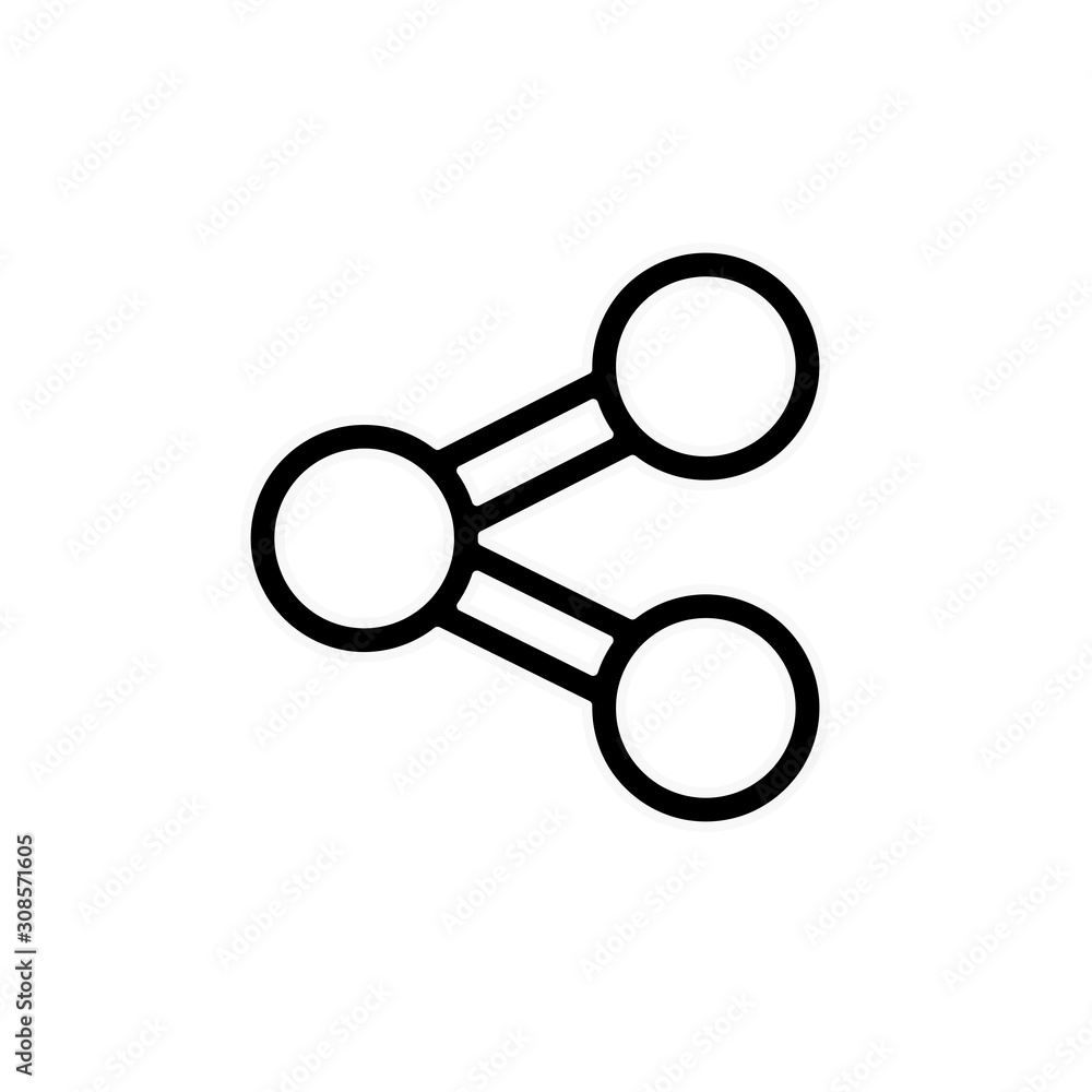 Share icon in black color on a white background Share icon in black color on a white background