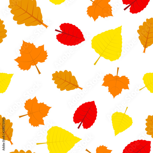 Seamless pattern with autumn leaves