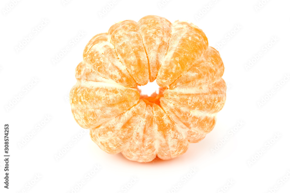 mandarin slices isolated on a white background. Food mandarin slices isolated on a white background. Food