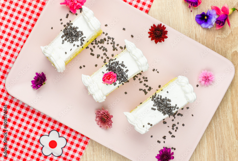 Rozen Cake, traditional pink cake with white chocolate Rozen Cake, traditional pink cake with white chocolate