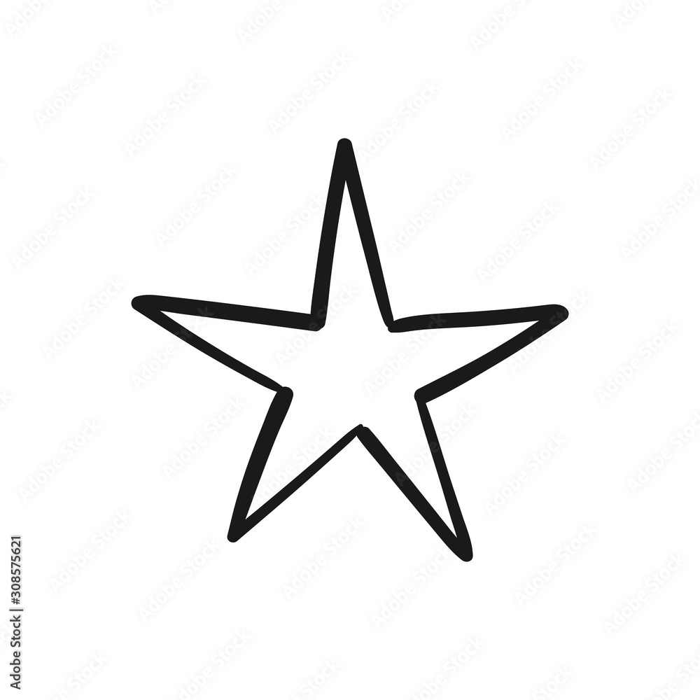 Star doodle icon. Hand drawn illustration. Star doodle icon. Hand drawn illustration.