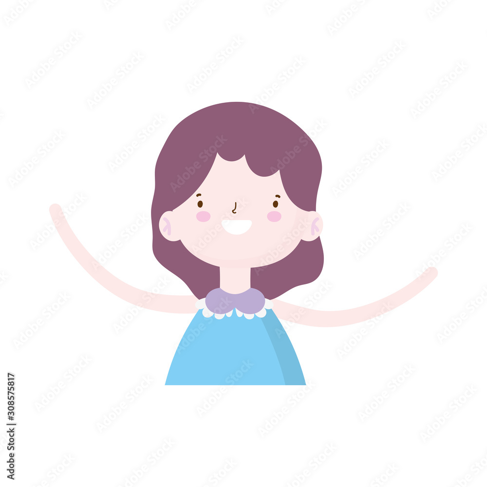 cute little girl happy cartoon character portrait cute little girl happy cartoon character portrait