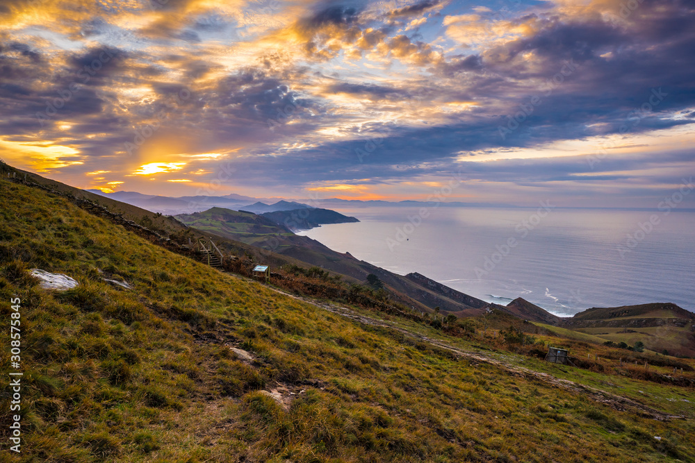 Jaizkibel a natural wonder and its beautiful sunset. Basque Country