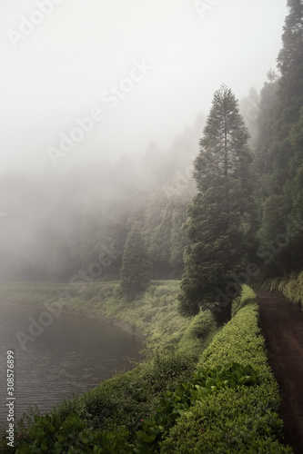 Misty Lagoon in Azores Island