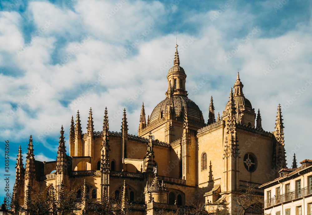 Segovia Cathedral, a Roman Catholic Gothic-style church in Spain