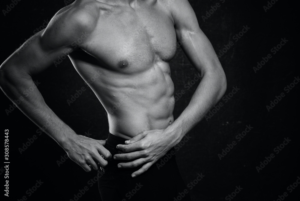 Athletic man inflated torso Athletic man inflated torso