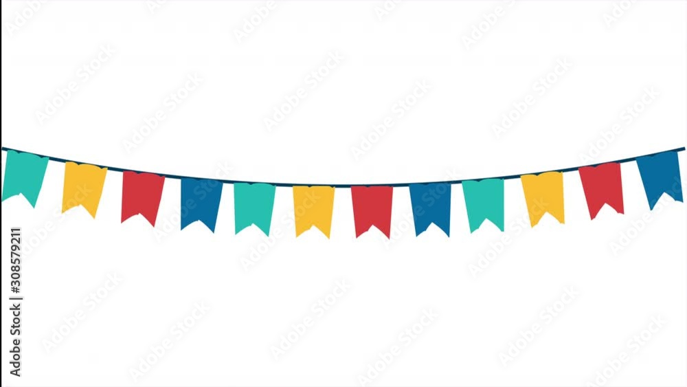 Illustration animation june party flags. Illustration animation june party flags.