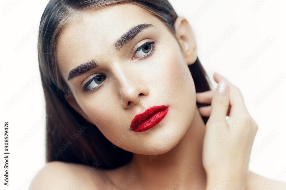 Fototapeta premium beautiful woman bare shoulders clean skin
