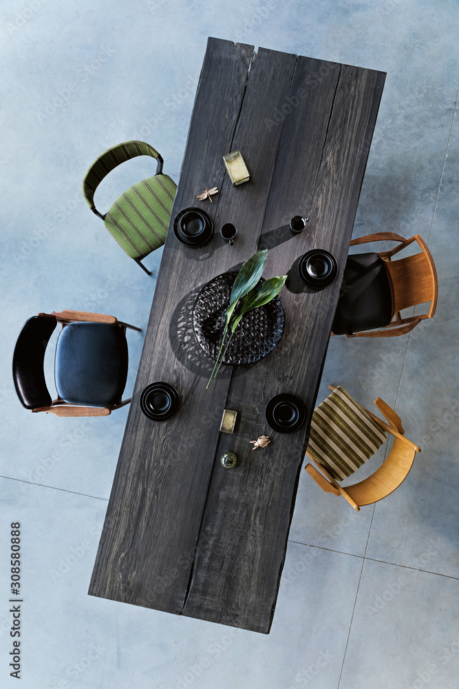 Stylish and modern interior design of conference room with design oak ...