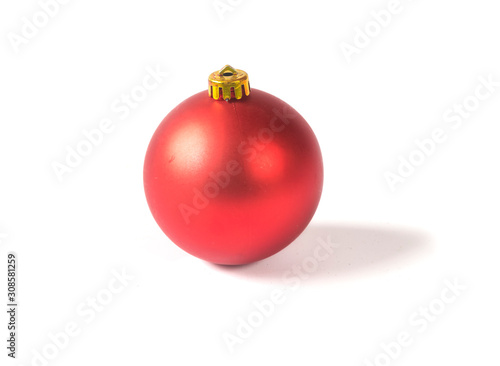 red christmas bals isolated on white background