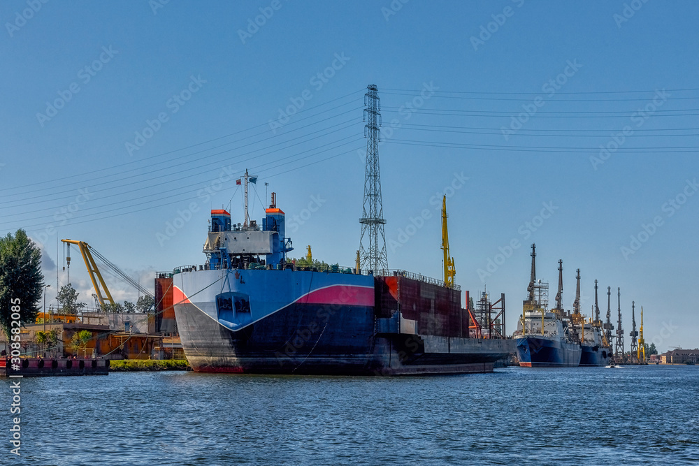 Port of Gdansk, Poland - ships standing at the quay