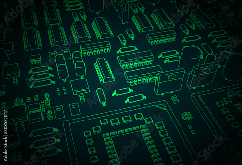 Stylized Mainboard closeup