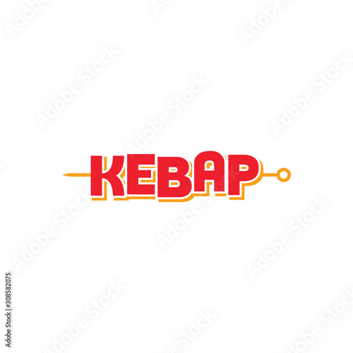 Vector logo design of kebab lettering on skewers