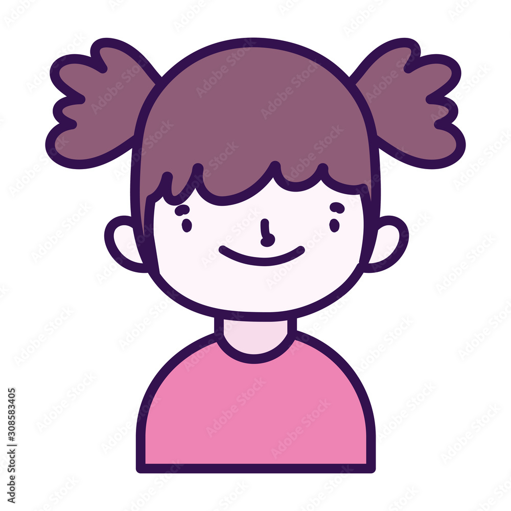 cute little girl happy cartoon character portrait cute little girl happy cartoon character portrait