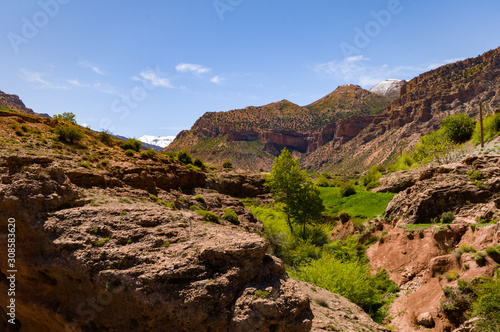 Mountain river in the high Aït Bouguemez valley in Morocco