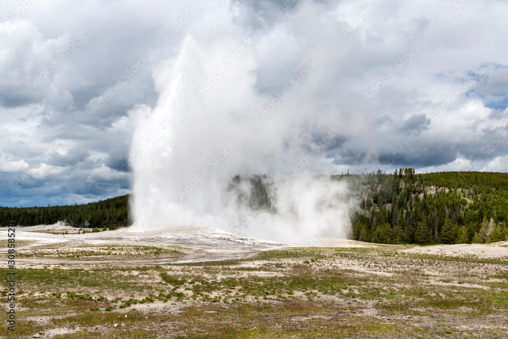 Old Faithful Geyser in Yellowstone National Park Old Faithful Geyser in Yellowstone National Park
