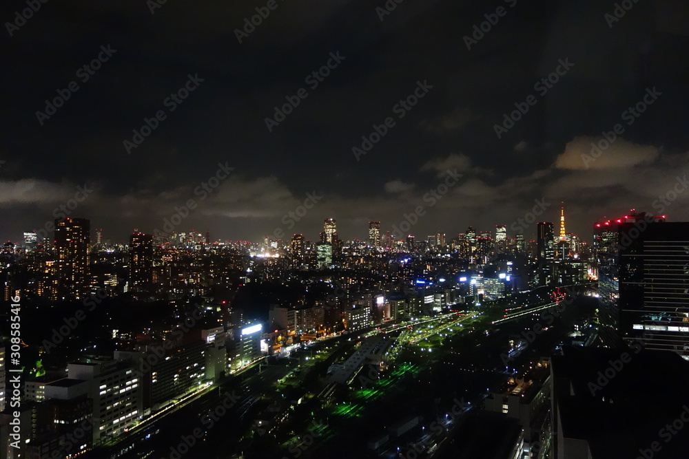 Tokyo bei Nacht Shinagawa Blick nach Norden