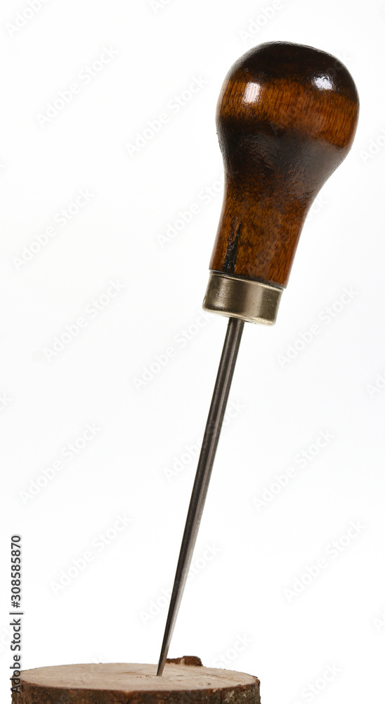 Stitching awl isolated on white background Stitching awl isolated on white background