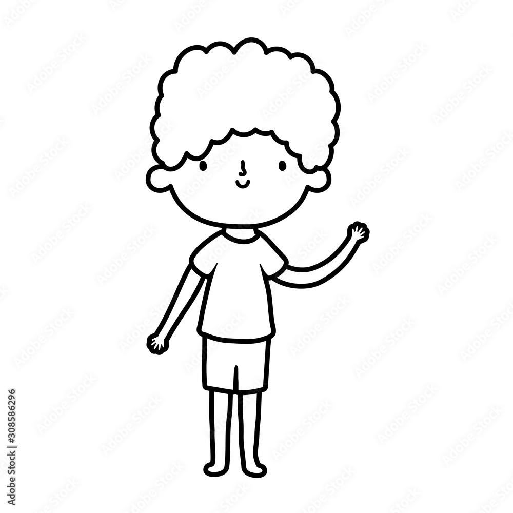 cute little boy cartoon character design thick line cute little boy cartoon character design thick line