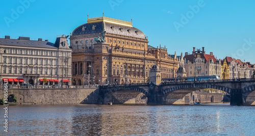 Canvas Print View of the National Theater in Prague, Czech Republic