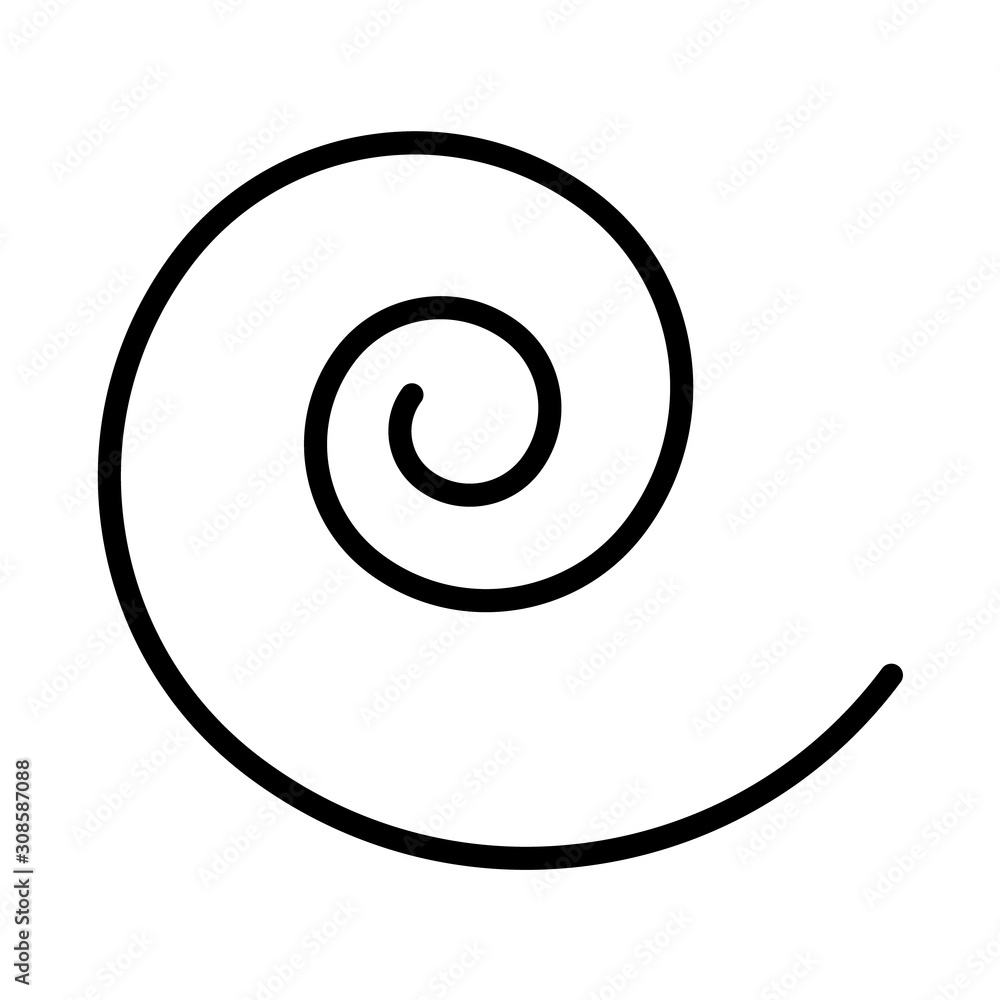 Spiral glyph icon. Curved line. Black swirl. Waved stroke. Minimalistic tattoo. Simple geometric figure. Rotation sign. Abstract shape. Silhouette symbol. Negative space. Vector isolated illustration Spiral glyph icon. Curved line. Black swirl. Waved stroke. Minimalistic tattoo. Simple geometric figure. Rotation sign. Abstract shape. Silhouette symbol. Negative space. Vector isolated illustration