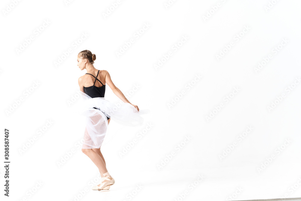 young dancer in action isolated on white background young dancer in action isolated on white background