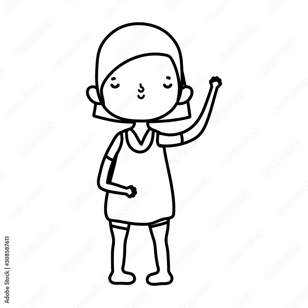 cute little boy cartoon character design thick line cute little boy cartoon character design thick line