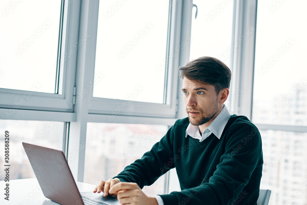 businessman using digital tablet in office businessman using digital tablet in office