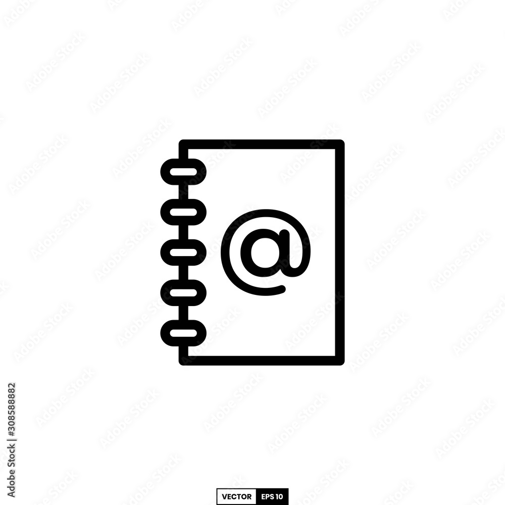 Address book icon, design inspiration vector template for interface and any purpose Address book icon, design inspiration vector template for interface and any purpose