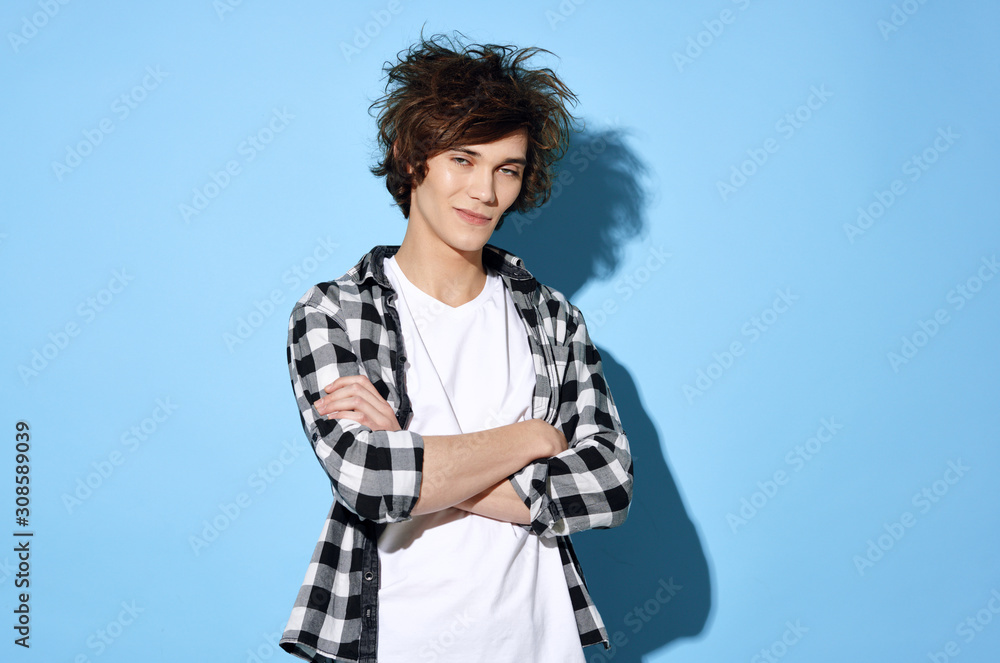 portrait of young woman in leather jacket