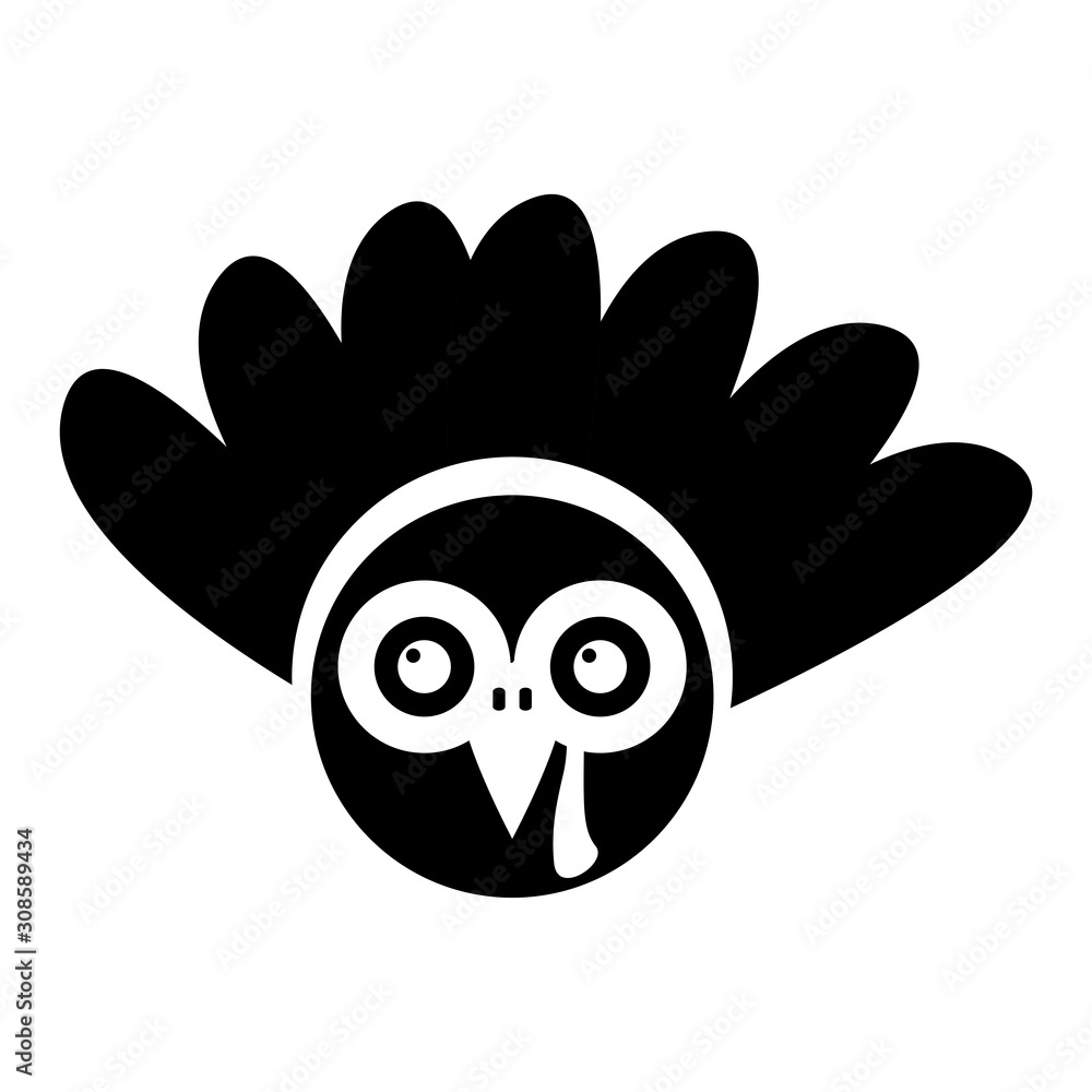 Obraz premium Silhouette of a turkey. Thanksgiving season - Vector