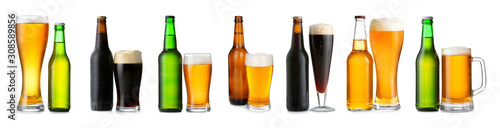 Bottles and glasses of fres...