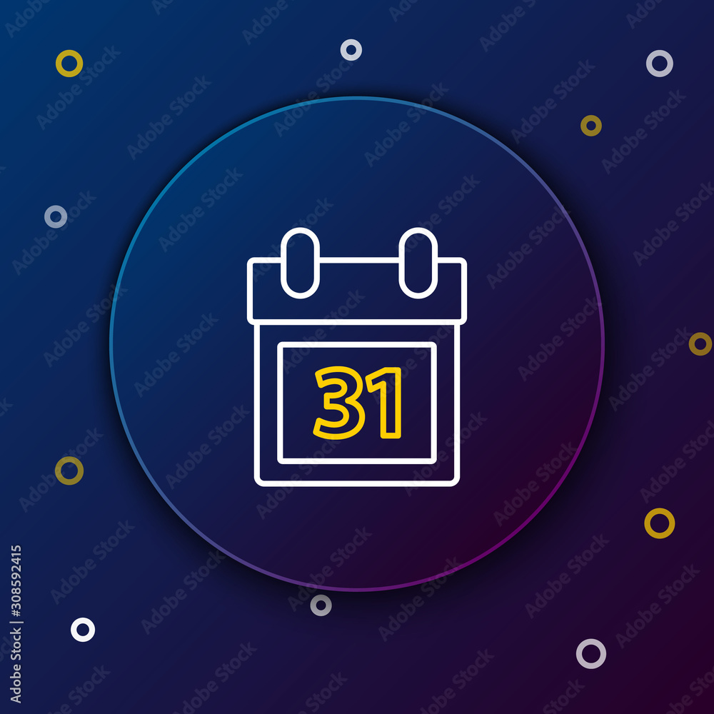 Calendar set icon. Calendar on a yellow background with thirty one