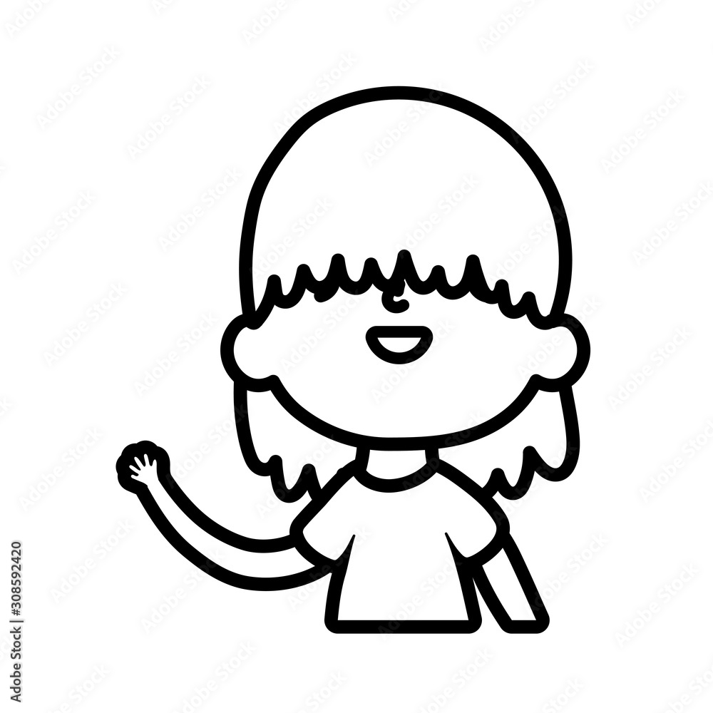 cute little boy cartoon character portrait thick line cute little boy cartoon character portrait thick line