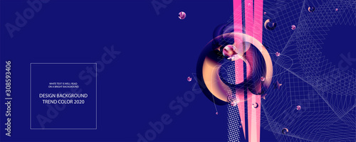 Abstract background futuristic elements on Phantom Blue color banner geometric blue gradient