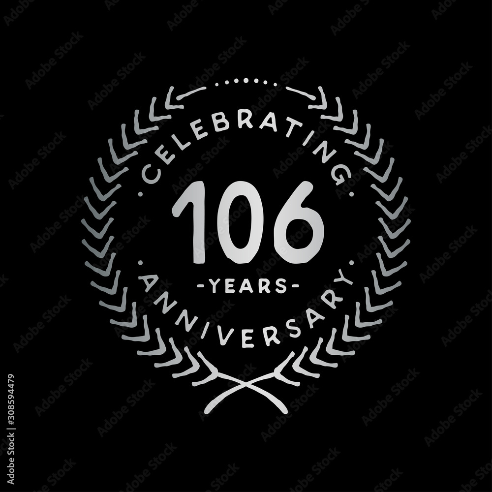 106 years design template. 106th vector and illustration.