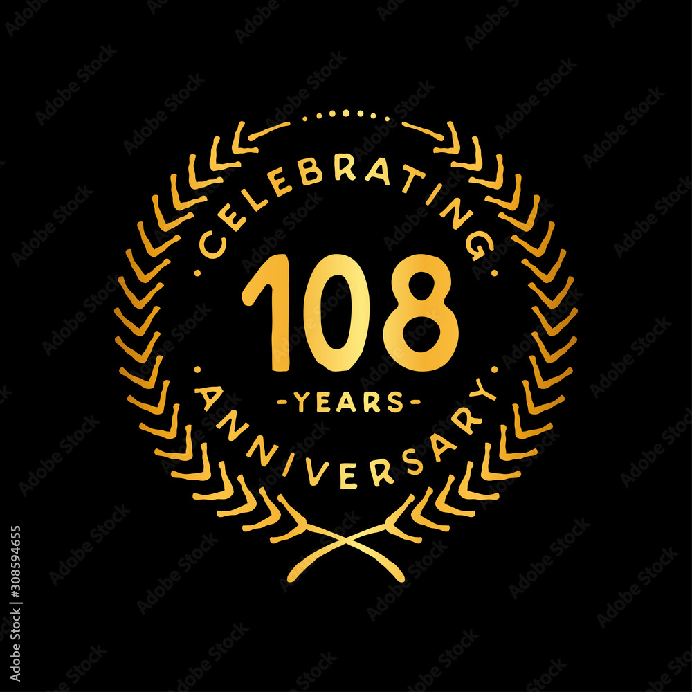 108 years design template. 108th vector and illustration. 108 years design template. 108th vector and illustration.