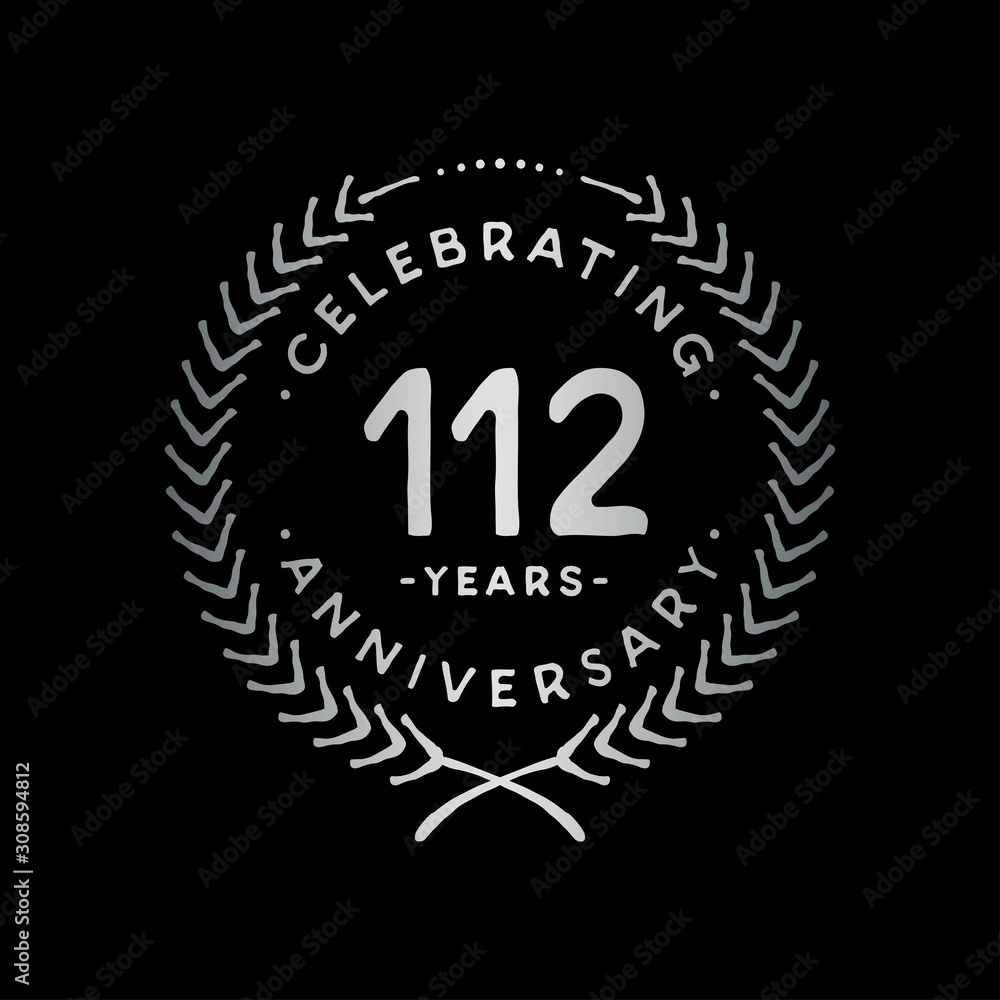 112 years design template. 112th vector and illustration.
