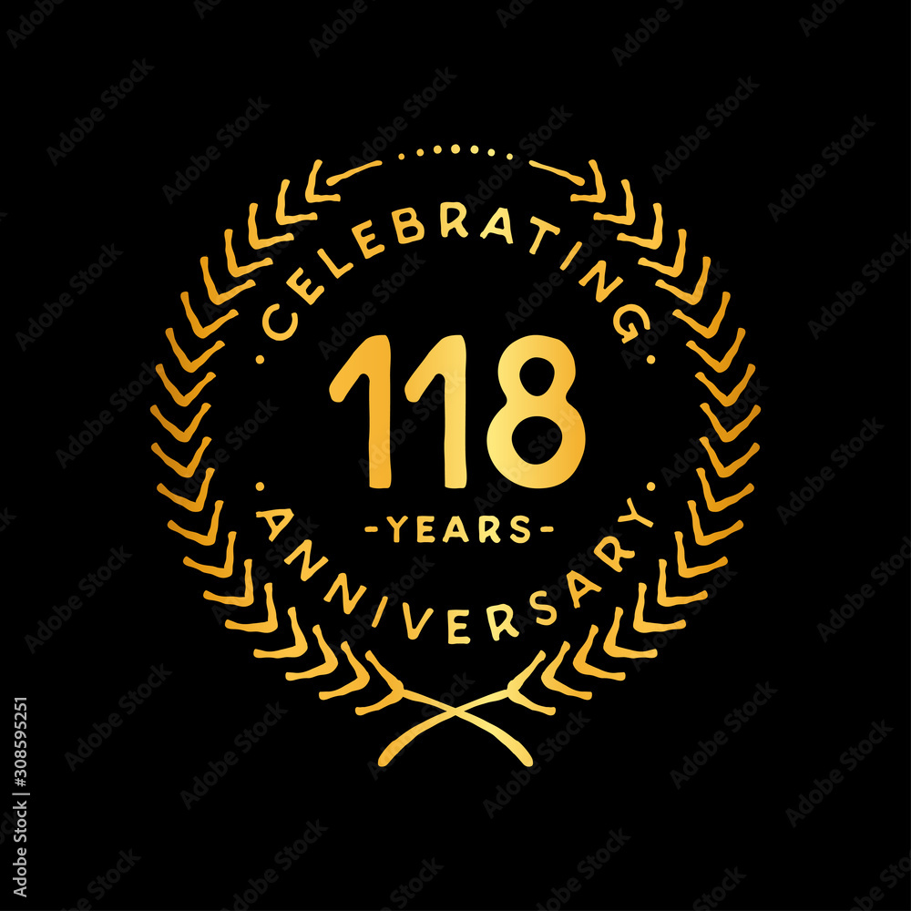118 years design template. 118th vector and illustration. 118 years design template. 118th vector and illustration.