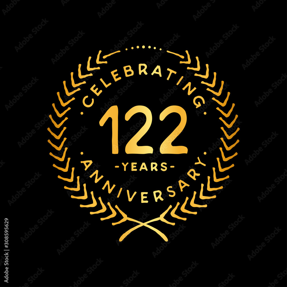 Fototapeta premium 122 years design template. 122nd vector and illustration.