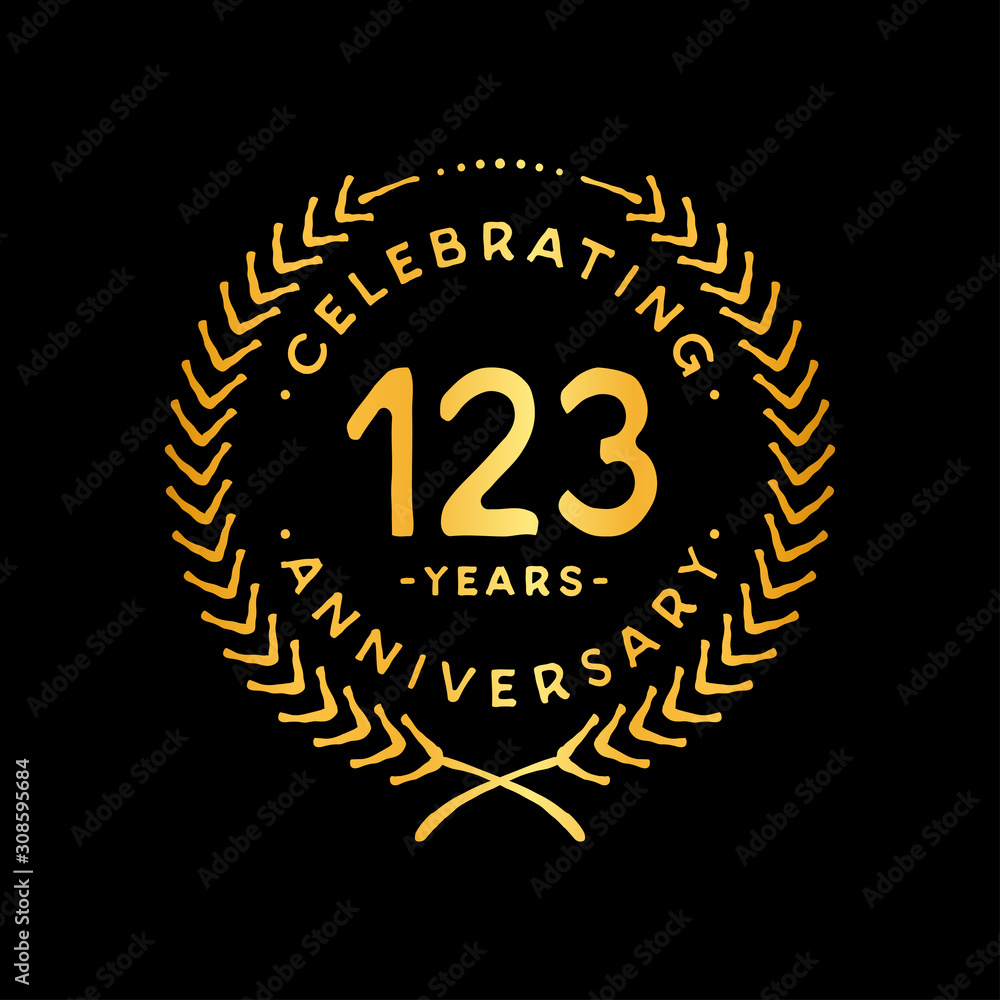 Fototapeta premium 123 years design template. 129rd vector and illustration.